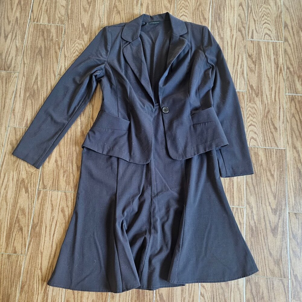 Courtney Black Skirt & Blazer Suit Set | Size 8 | Classic Two-Piece Career Wear